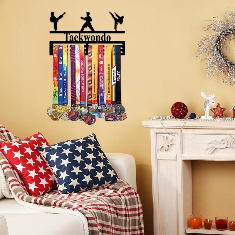 Resama Medal Hanger Holder Display Wall Rack Frame Shelf-Medal Hanger Awards Ribbon Soccer,Gymnastics,Holder Display Rack for 60 Medals - Image 2